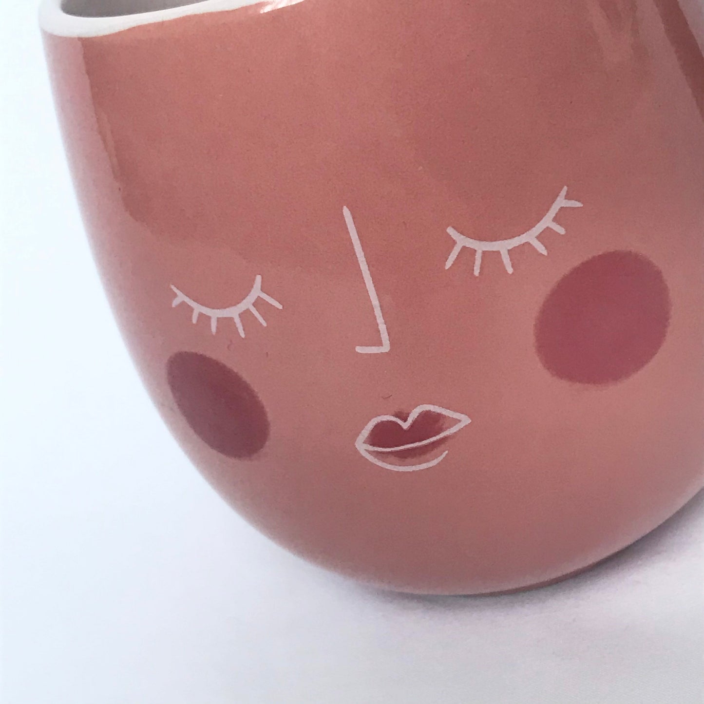 Large Dark Pink Face Mug - Coffee Cup,Gifts For Her,Herbal Tea Cup,Pink Mug,Cream Mug,Pink & White,Girly Mug,Cute Face Mug,Large Tea Mug