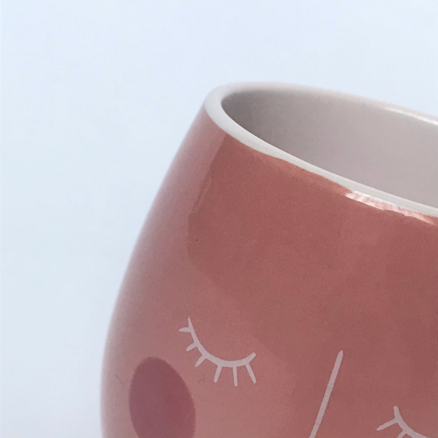 Large Dark Pink Face Mug - Coffee Cup,Gifts For Her,Herbal Tea Cup,Pink Mug,Cream Mug,Pink & White,Girly Mug,Cute Face Mug,Large Tea Mug