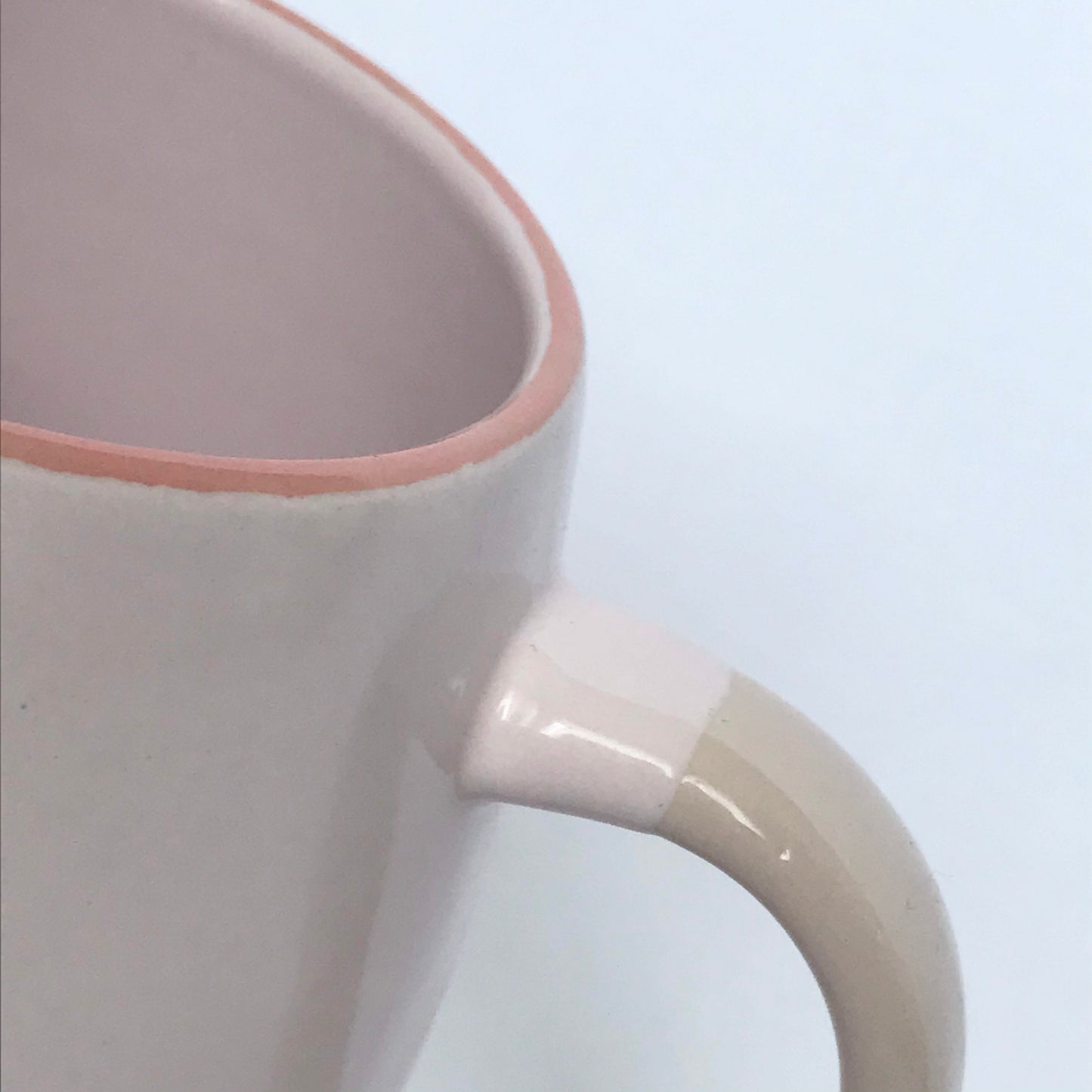 Large Light Pink Face Mug - Coffee Cup,Gifts For Her,Herbal Tea Cup,Pink Mug,Cream Mug,Pink & White,Girly Mug,Cute Face Mug,Large Tea Mug