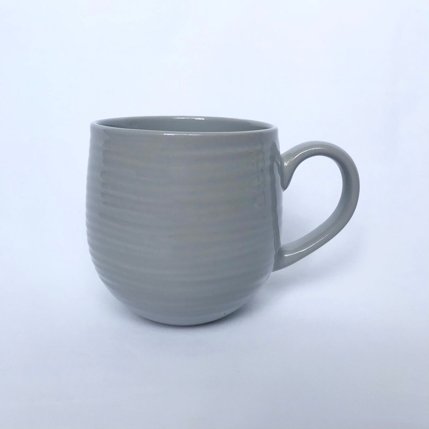 Large Grey Ridgid Mug - Coffee Cup, Gifts For Her, Herbal Tea Cup, Stripy Mug, Stripes, Grey Round Mug, Cute Mug, Large Tea Mug, Big Tea Mug