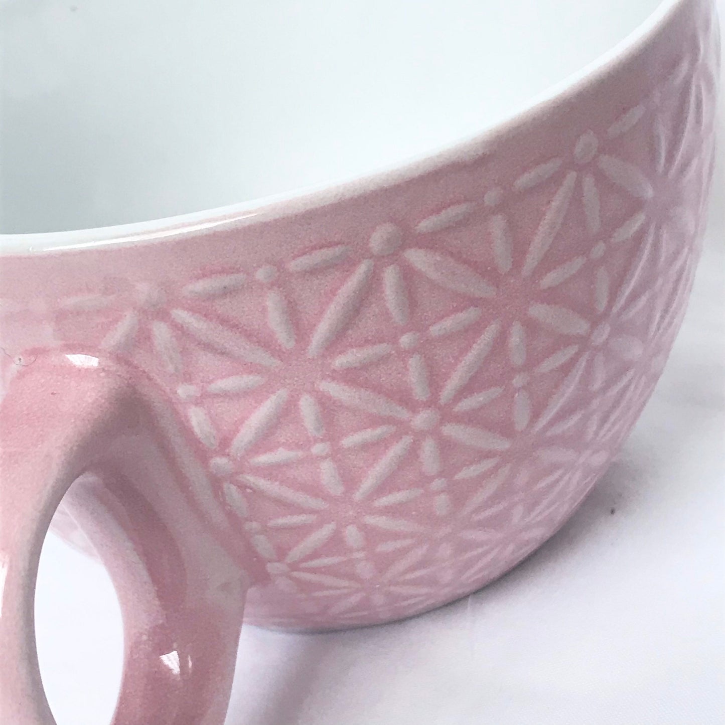 Large Pink Patterned Tea Cup - Coffee Cup, Gifts For Her, Herbal Tea Cup, Baby Pink Mug, Pink & White, Girly Mug, Cute Tea Cup,Baby Pink Cup