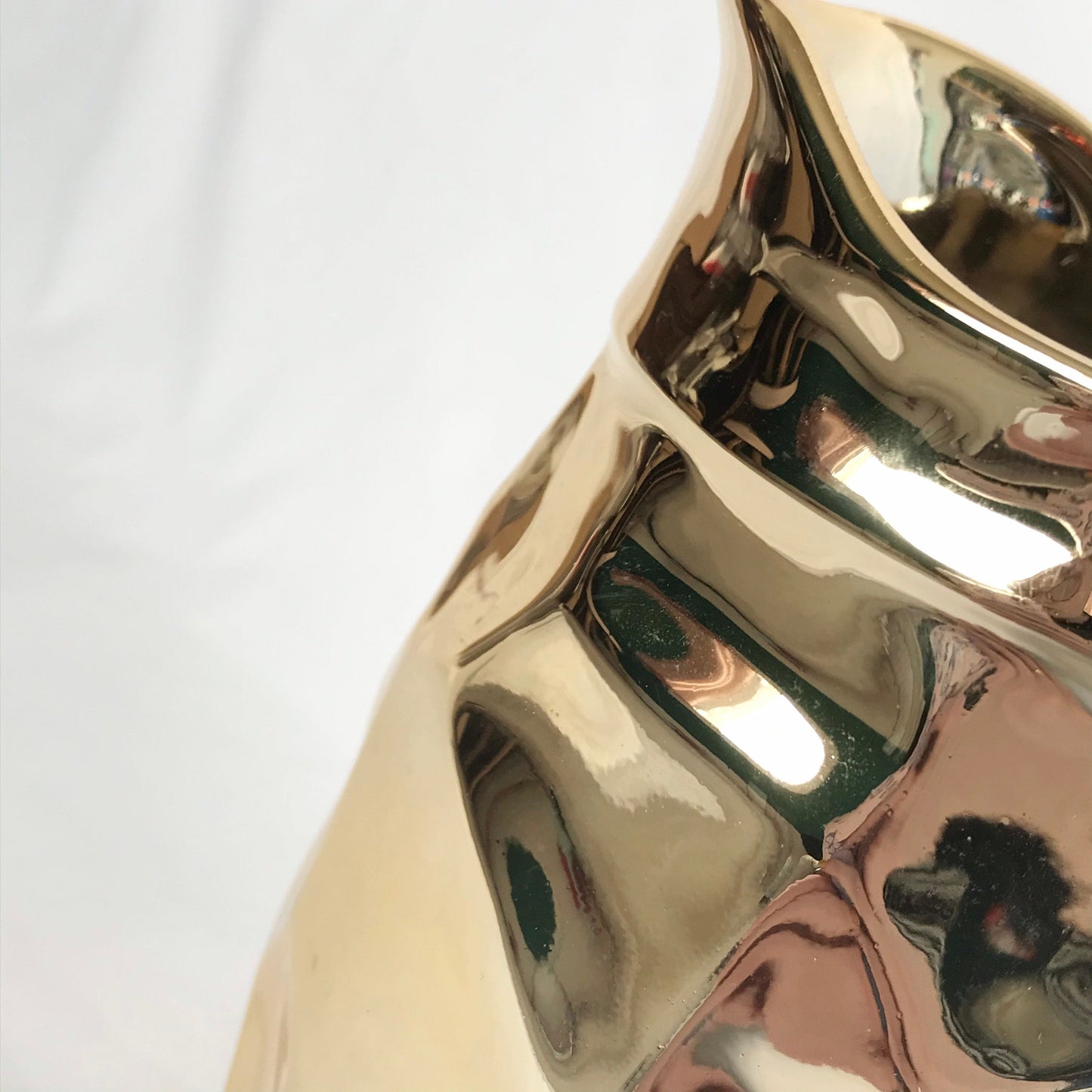 Gold Reflective Ceramic Jug - Gold Jug, Gold Vase, Flower Arranging, Decorative Jug, Homeware, Flowers, Gold Home Decor, Gold Mirrored Vase