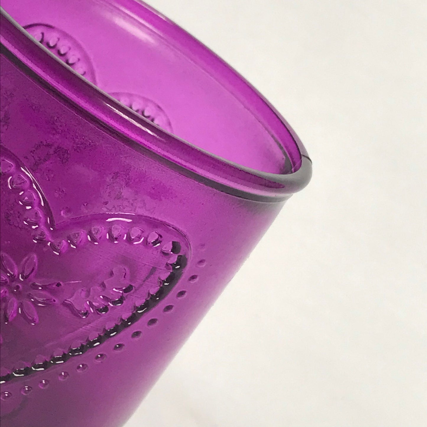 Recycled Pink Heart Glass Tumbler - Recycled Glass, Summer Glasses, Heart Glasses,Summer Glassware,Gifts For Her,Colourful Glassware