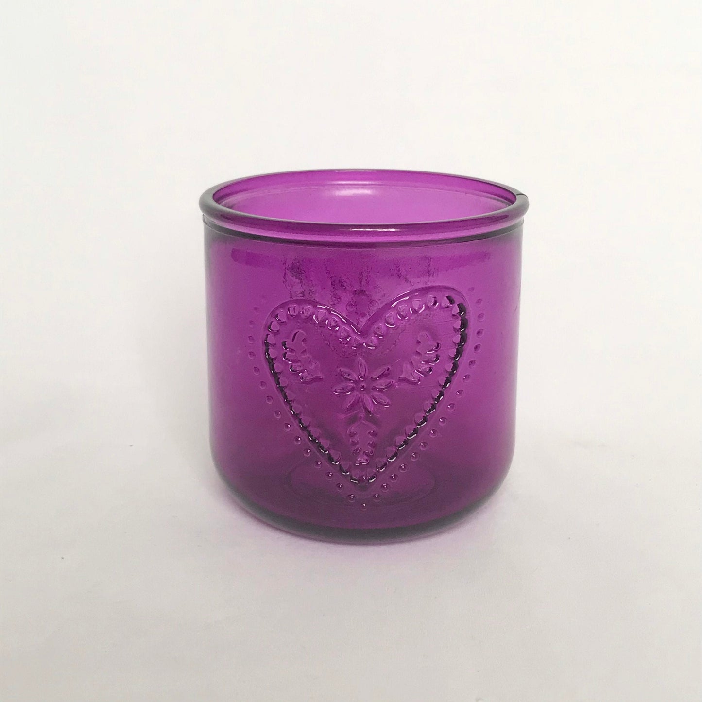 Recycled Pink Heart Glass Tumbler - Recycled Glass, Summer Glasses, Heart Glasses,Summer Glassware,Gifts For Her,Colourful Glassware