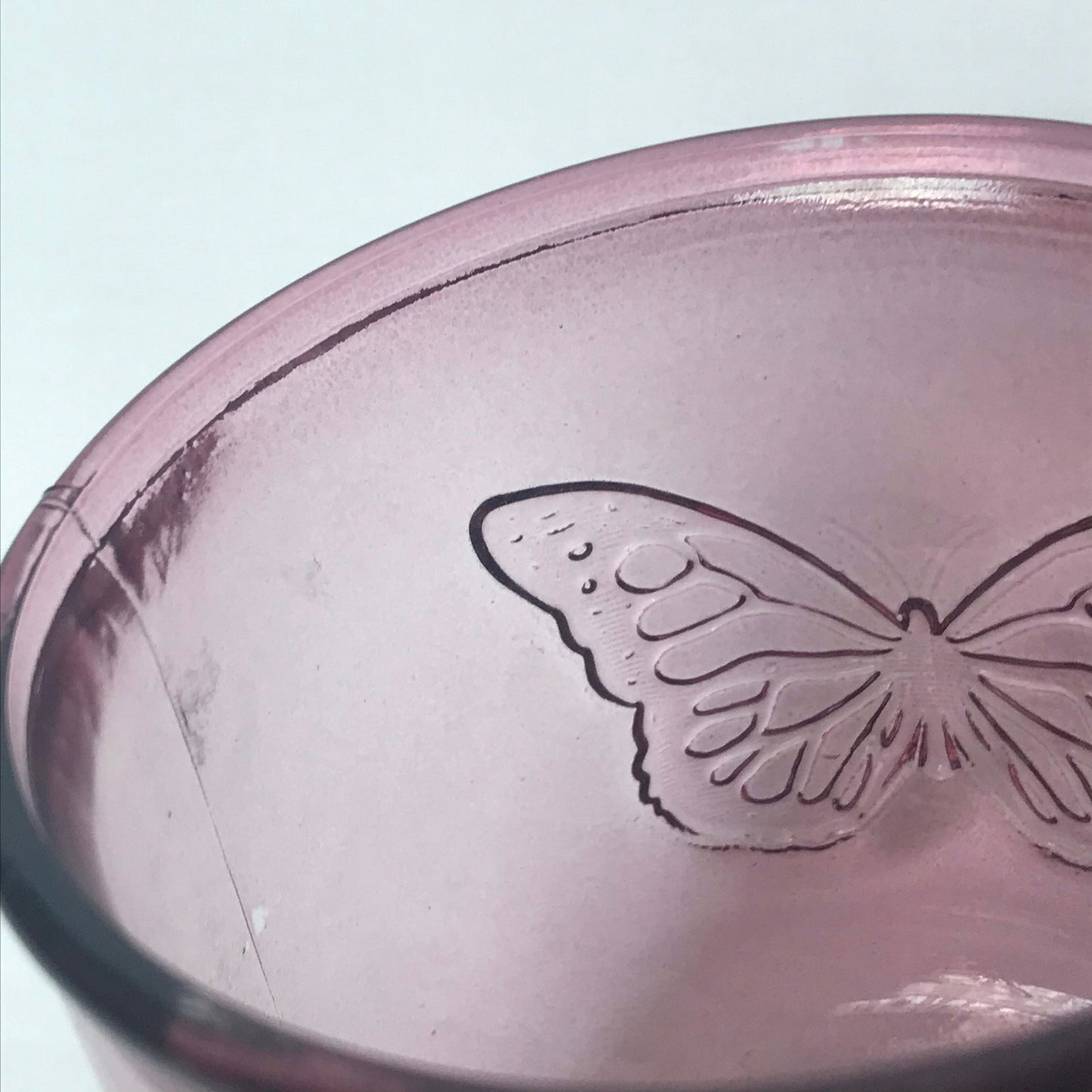 Recycled Pink Butterfly Glass Tumbler - Recycled Glass, Summer Glasses, Butterfly Glasses,Summer Glassware,Gifts For Her,Colourful Glassware