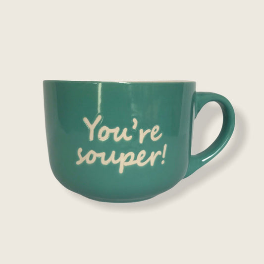 Large Green Soup Mug - Soup Mug, Coffee Cup, Gifts For Her, Herbal Tea Cup, Slogan Mug, Cute Tea Cup, Large Soup Mug