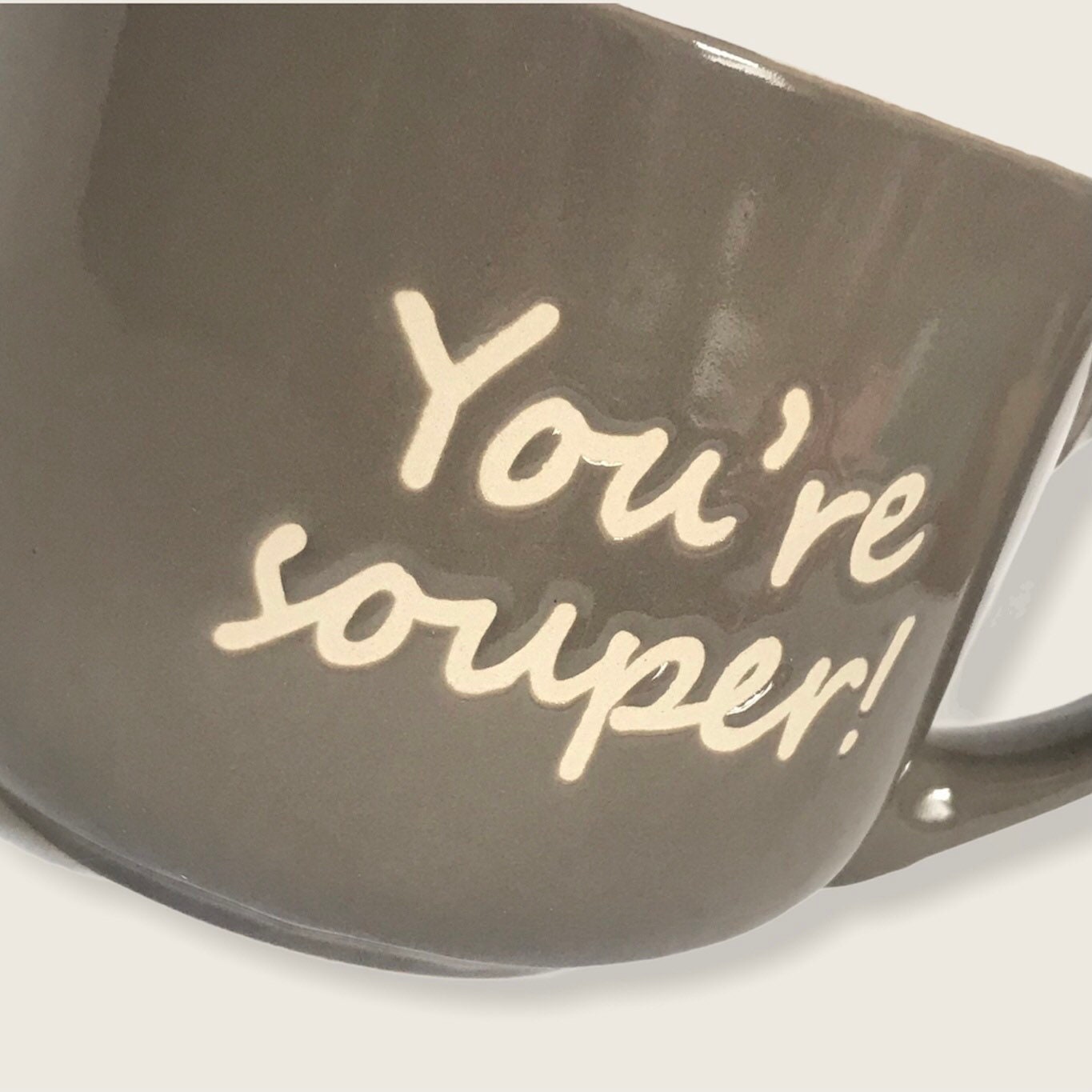 Large Grey Soup Mug - Soup Mug, Coffee Cup, Gifts For Her, Herbal Tea Cup, Slogan Mug, Cute Tea Cup, Large Soup Mug