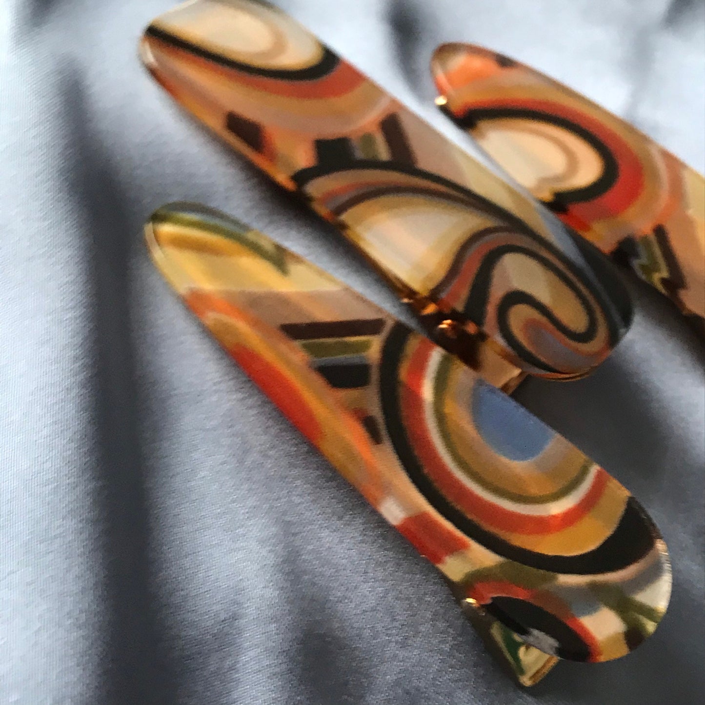 Set of 3 Retro Hair Clips - Hair Clip, Funky Hair Accessories, 70's Accessories, Fashion Acessories, Minimalistic Hair Clips, Neutral