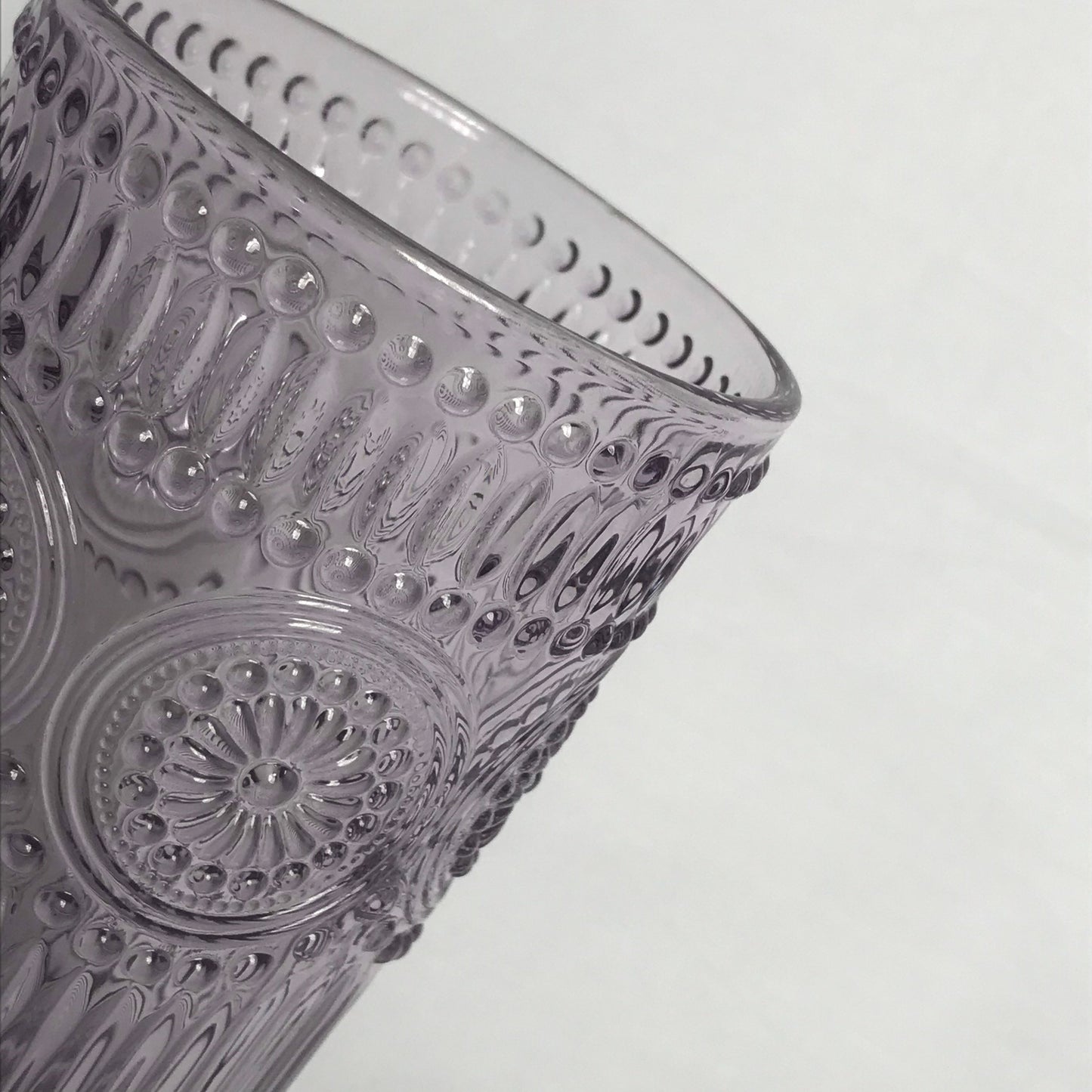 Tall Purple Patterned Glass Tumbler - Summer Glasses, Patterned Glasses,Summer Glassware,Gifts For Her,Colourful Glassware