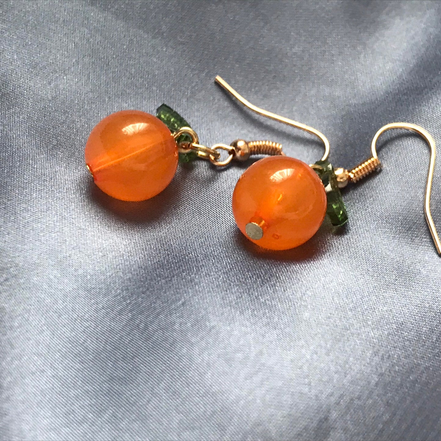 Orange Bead Drop Earrings -  Bead Earrings, Bead Jewellery, Hanging Jewellery, Orange Accessories, Orange Earrings, Orange Jewellery,Oranges