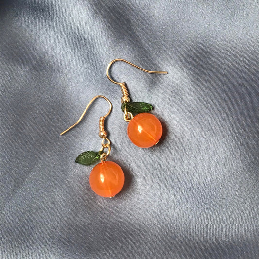 Orange Bead Drop Earrings -  Bead Earrings, Bead Jewellery, Hanging Jewellery, Orange Accessories, Orange Earrings, Orange Jewellery,Oranges