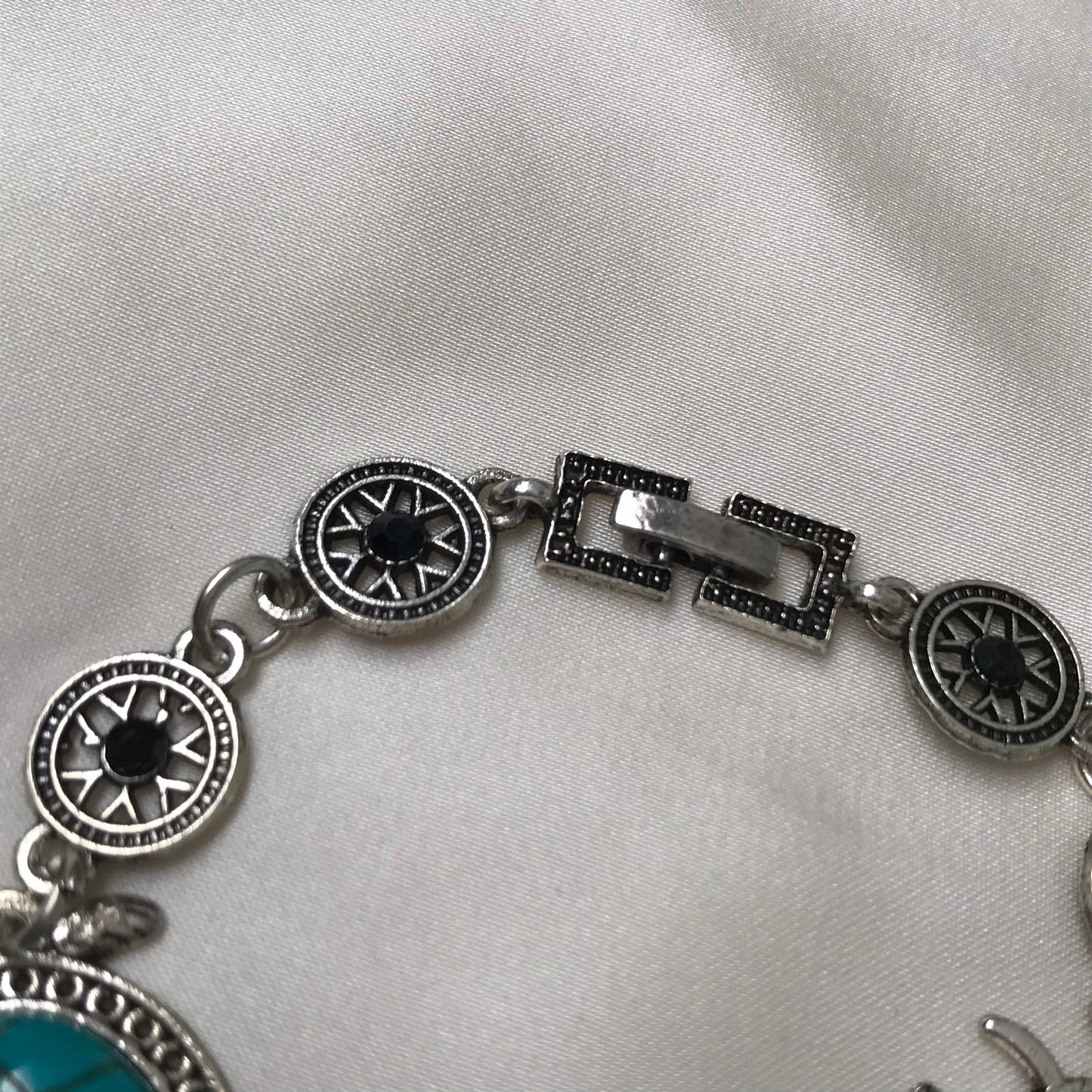 Silver & Blue Turtle Charm Bracelet