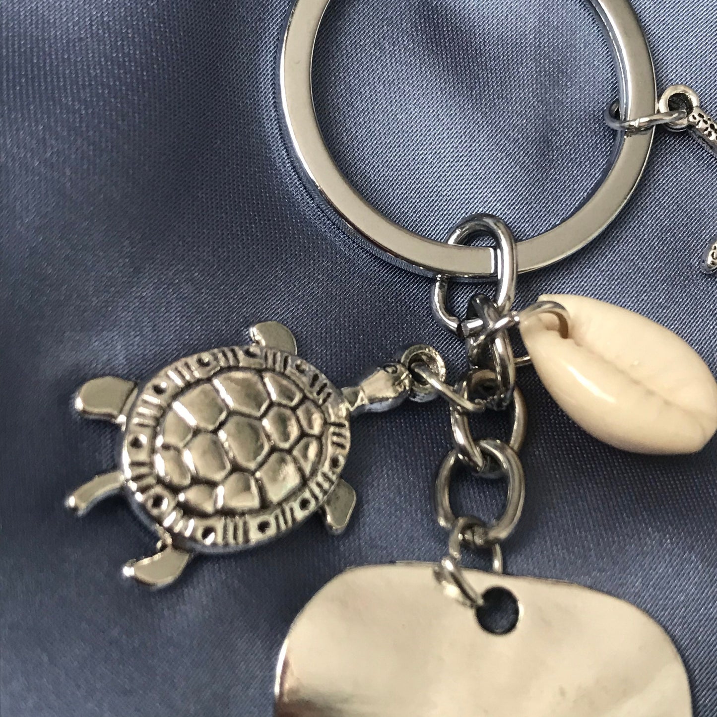 Silver Ocean Keychain