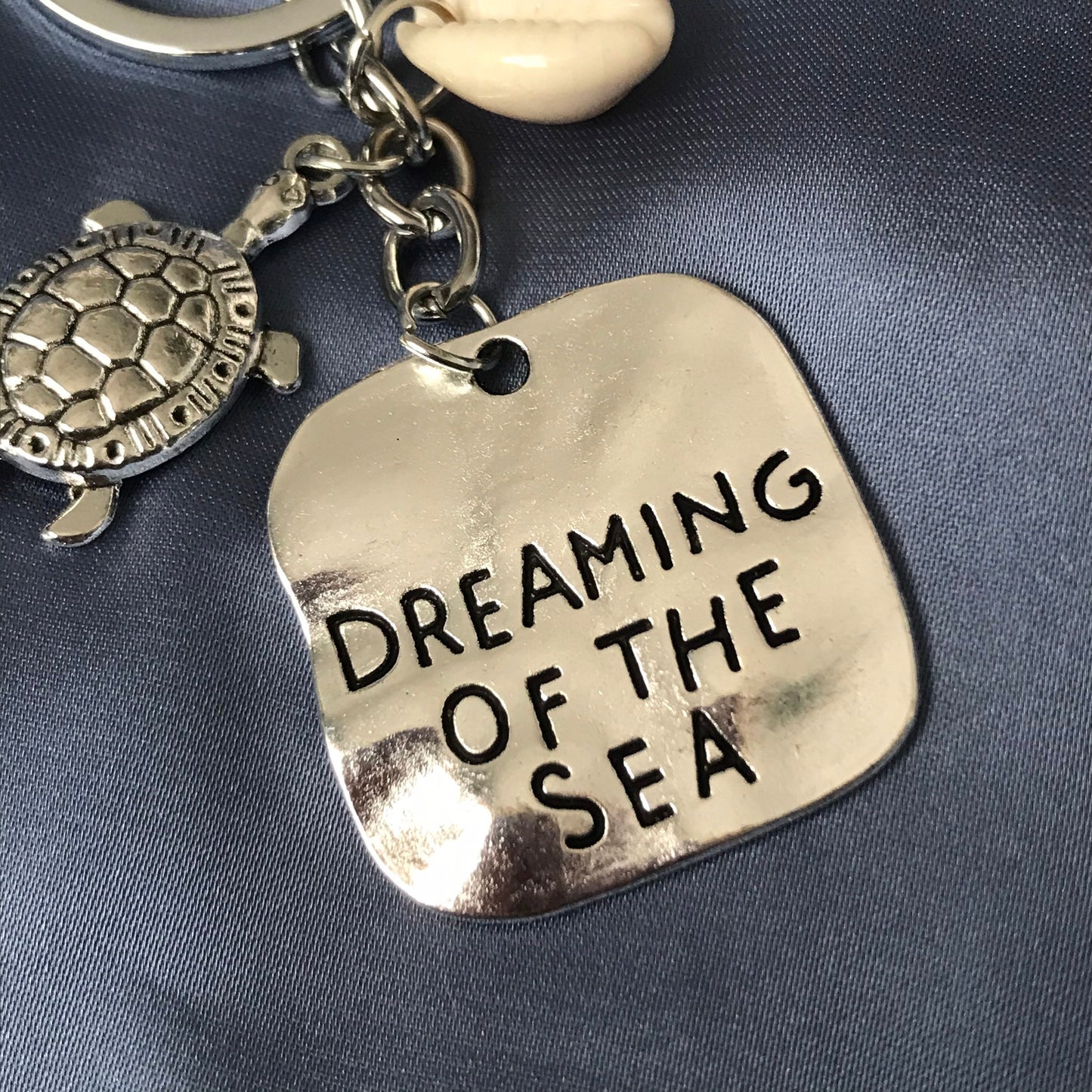 Silver Ocean Keychain