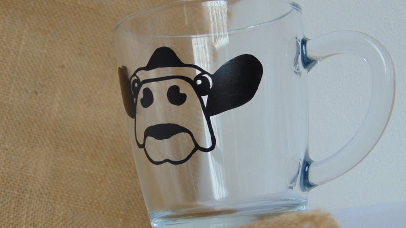 Cow Design Glass Mug - Cow Mug, Cow Gift, Cow Lover, Countryside Mug, Farm Mug, Countryside Lover Gift, Outdoors Lover Gift, Cute Mug Gift