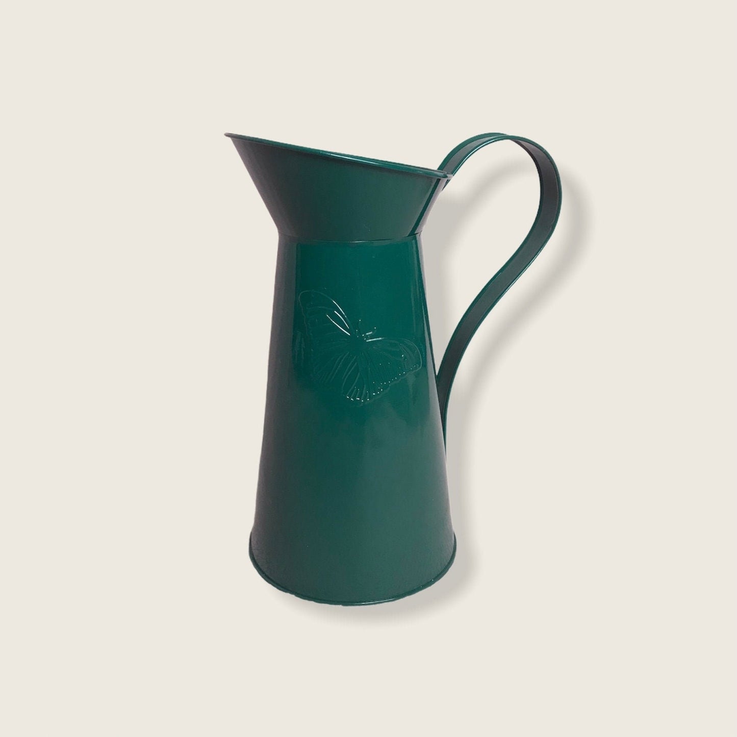 Metal Green Butterfly Jug - Botanical Jug, Deep Green Vase, Metal Jug, Flower Arranging, Decorative Jug, Homeware, Flowers,Home Decor