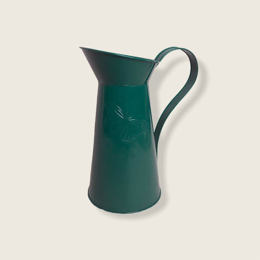Metal Green Butterfly Jug - Botanical Jug, Deep Green Vase, Metal Jug, Flower Arranging, Decorative Jug, Homeware, Flowers,Home Decor