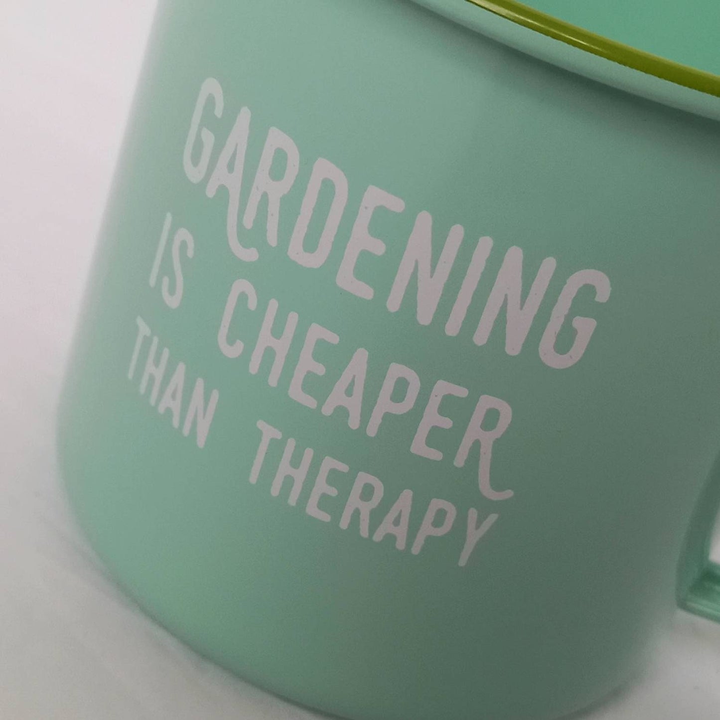 Green Gardener Design Tin Mug - Green Mug, Positive Mug, Coffee Cup, Gifts For Her, Gardening Mug, Garden Mug, Cute Mug