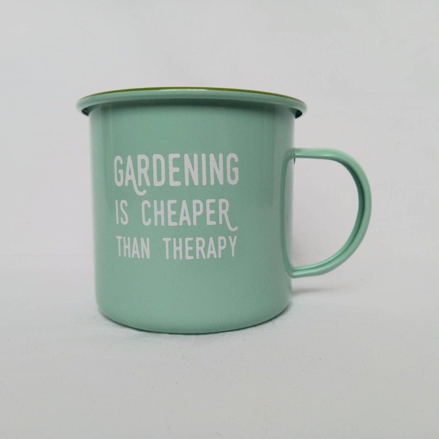 Green Gardener Design Tin Mug - Green Mug, Positive Mug, Coffee Cup, Gifts For Her, Gardening Mug, Garden Mug, Cute Mug