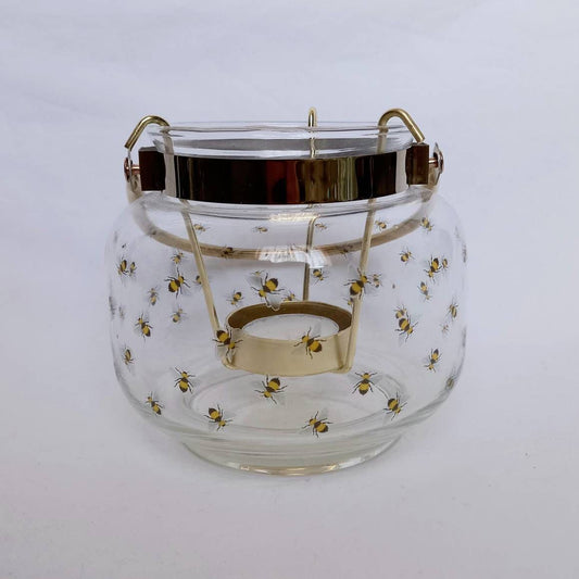 Bumble Bee Glass Lantern - Decorative Lantern, Cute Glass, Art Deco Style, Gifts For Her, Glassware, Homeware, Gold Lantern, Botanical Bee