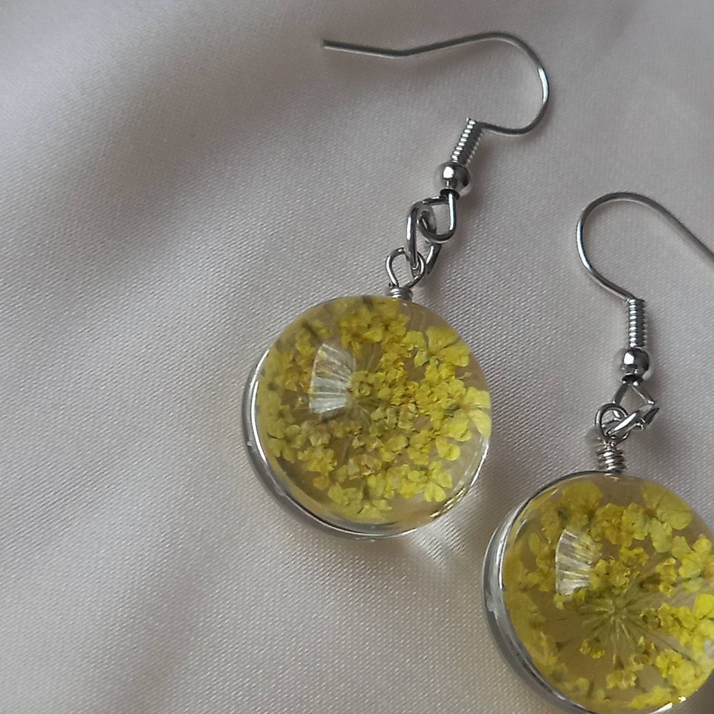 Flower Drop Earrings - Hanging Jewellery, Accessories, Flower Earrings, Flower Jewlellery, Yellow Flower Earrings, Statement Earrings