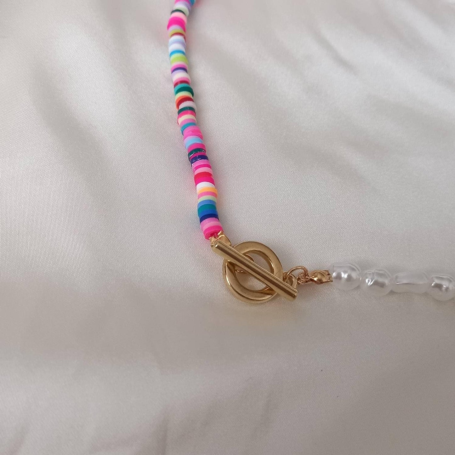 Faux Pearl Necklace - Pearl Jewellery, Accessories, Funky Necklace, Bead Necklace, Rainbow Necklace, Cute Necklace, Fashion Jewellery