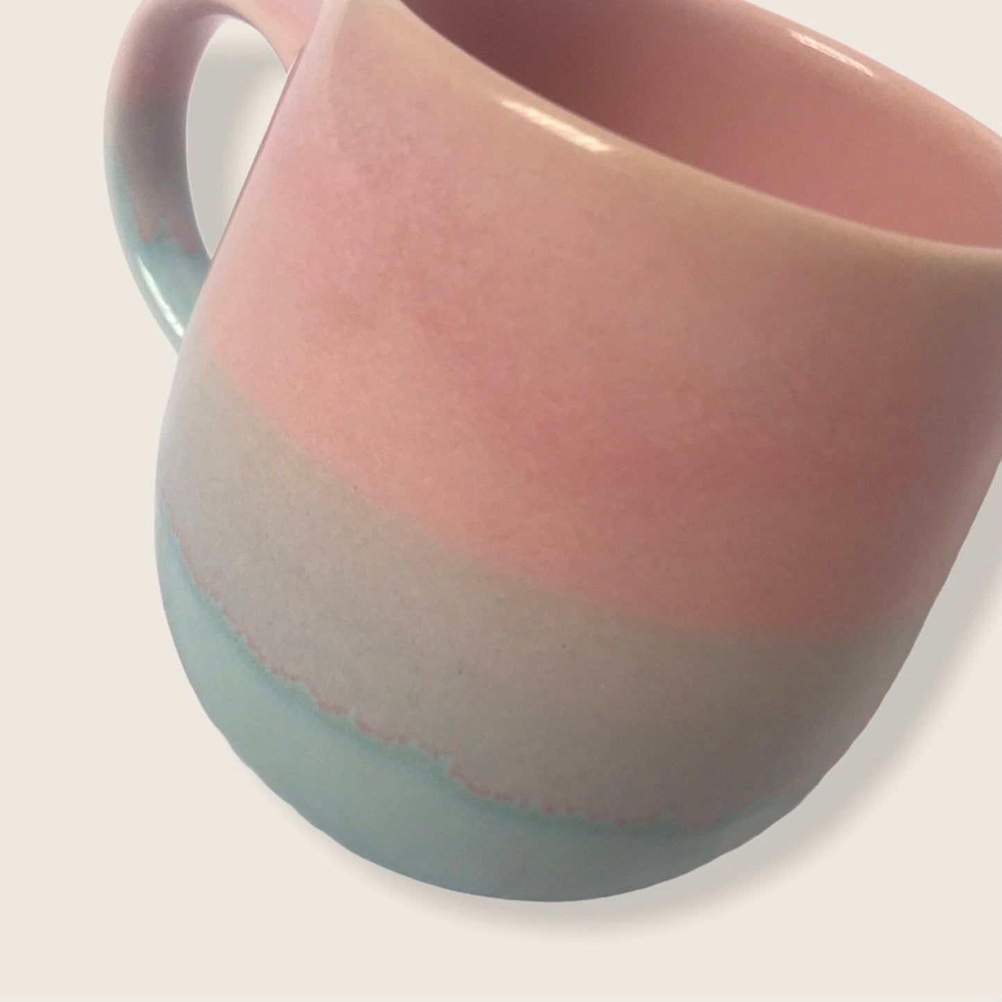 Large Pink and blue Striped Mug - Coffee Cup, Gifts For Her, Herbal Tea Cup, Baby Pink Mug, Blue Mug, Stripy Mug, Stripes, Pink Girly Mug