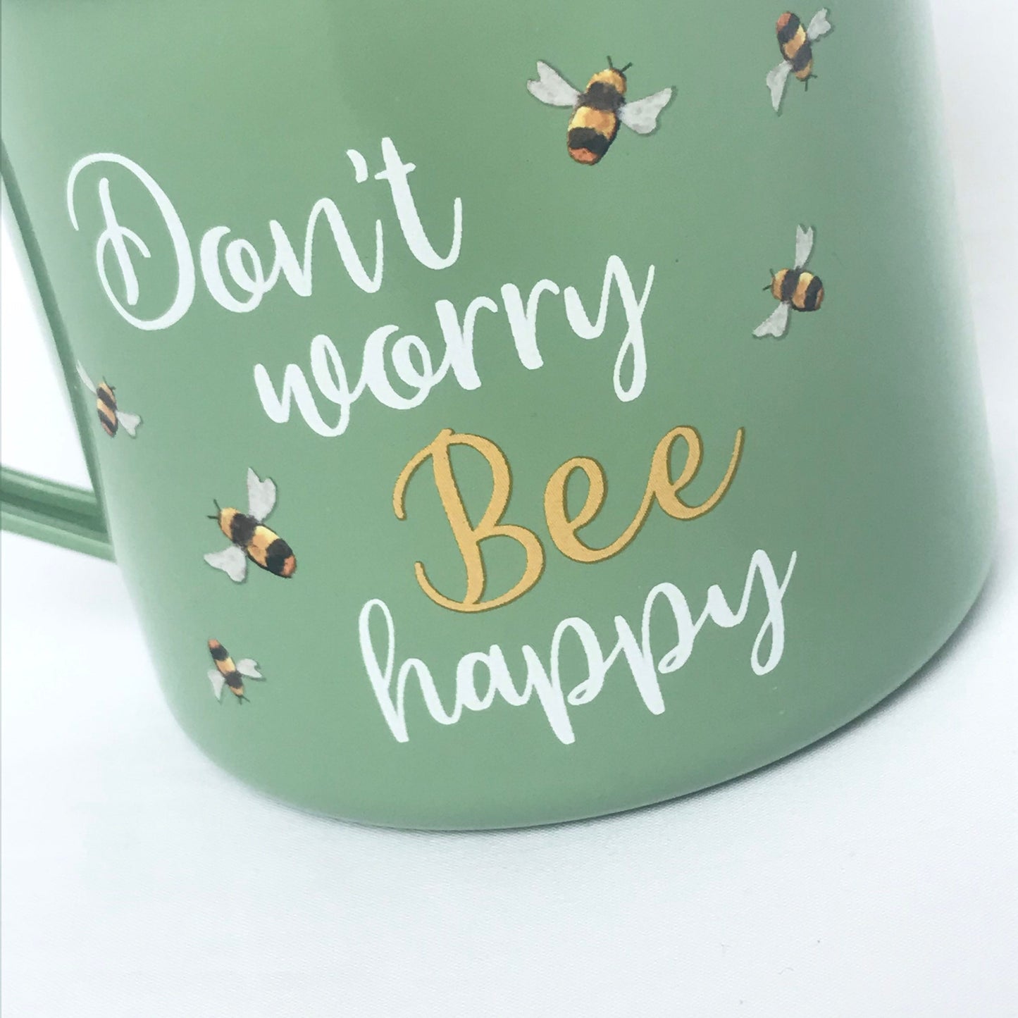 Green Bumble Bee Tin Mug - Green Mug, Bee Mug, Coffee Cup, Gifts For Her, Camping Mug, Motivational Mug, Positive Mug, Bee Design Mug