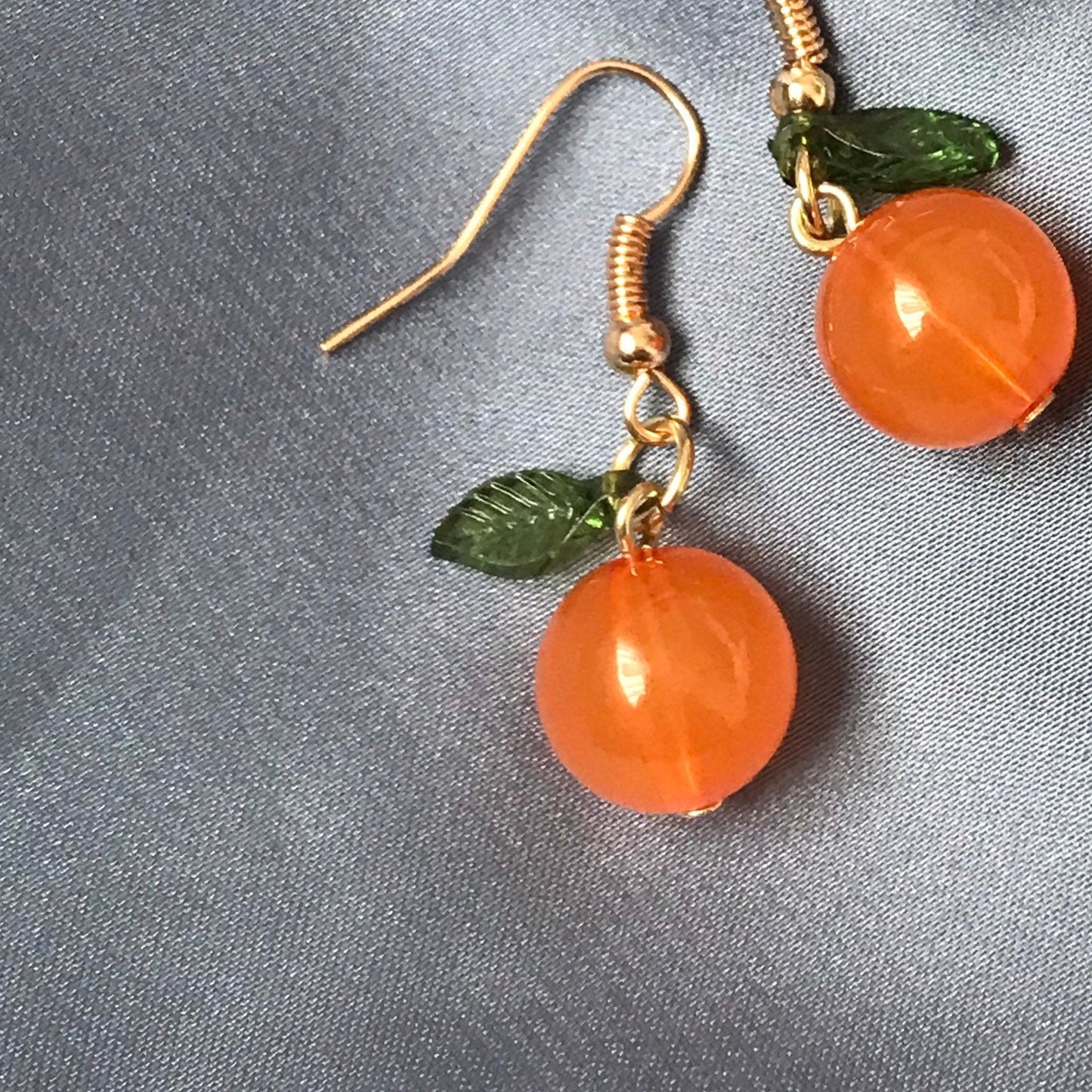 Orange Bead Drop Earrings -  Bead Earrings, Bead Jewellery, Hanging Jewellery, Orange Accessories, Orange Earrings, Orange Jewellery,Oranges