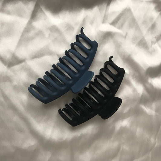 2 Hair Clamps - Hair Clip, Blue Hair Accessories, Black Hair Claw, Blue Hair Claw, Fashion Acessories, Minimalistic Hair Clips, Neutral