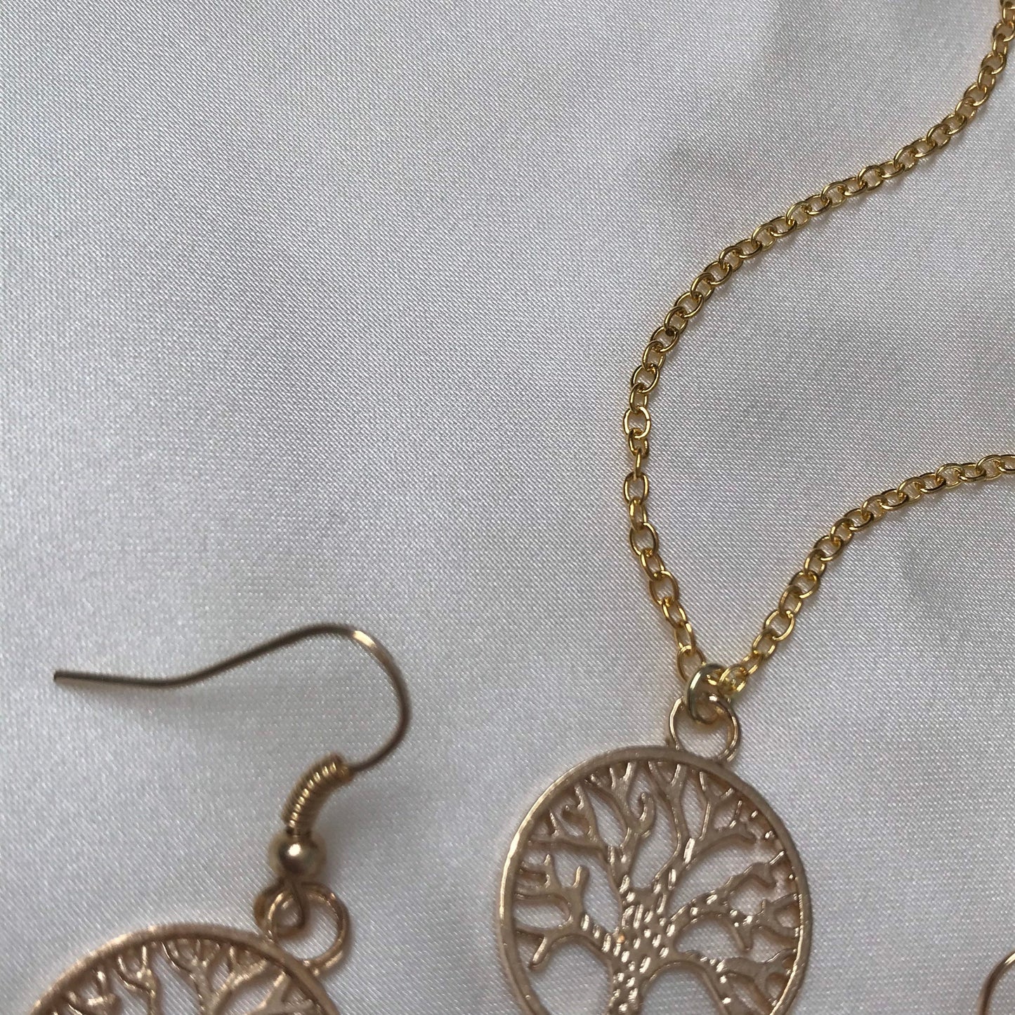 Gold Tree Earrings & Necklace Set - Natural Earrings, Natural Jewelry, Tree Jewellery, Gold Jewellery Set, Gifts For Her, Jewellery Gift