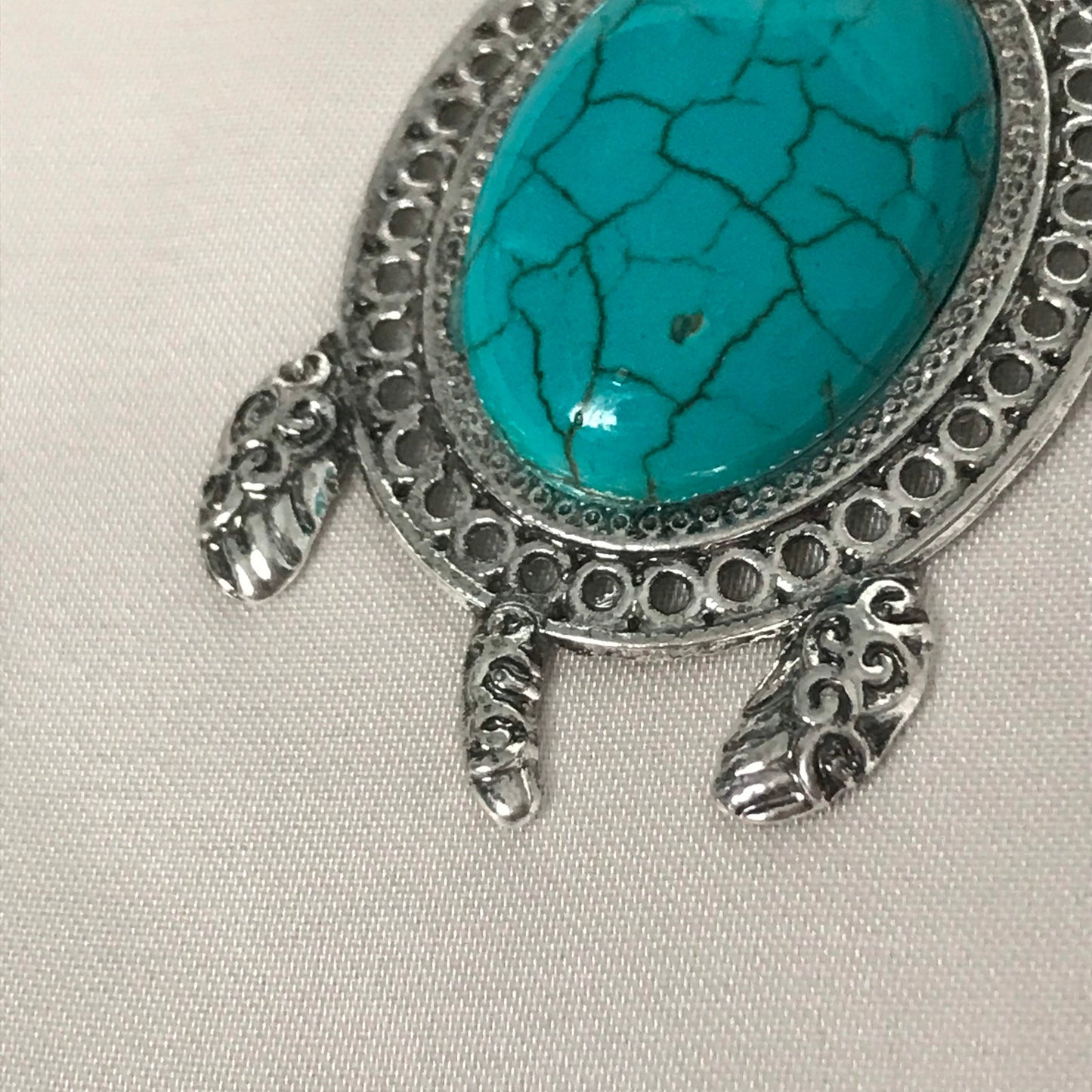 Silver & Blue Turtle Necklace