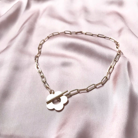 Gold Chain Daisy Necklace - Gold Jewellery, Accessories, Flower Necklace, Chain Necklace, Classy Necklace, Cute Necklace, Daisy Jewelley