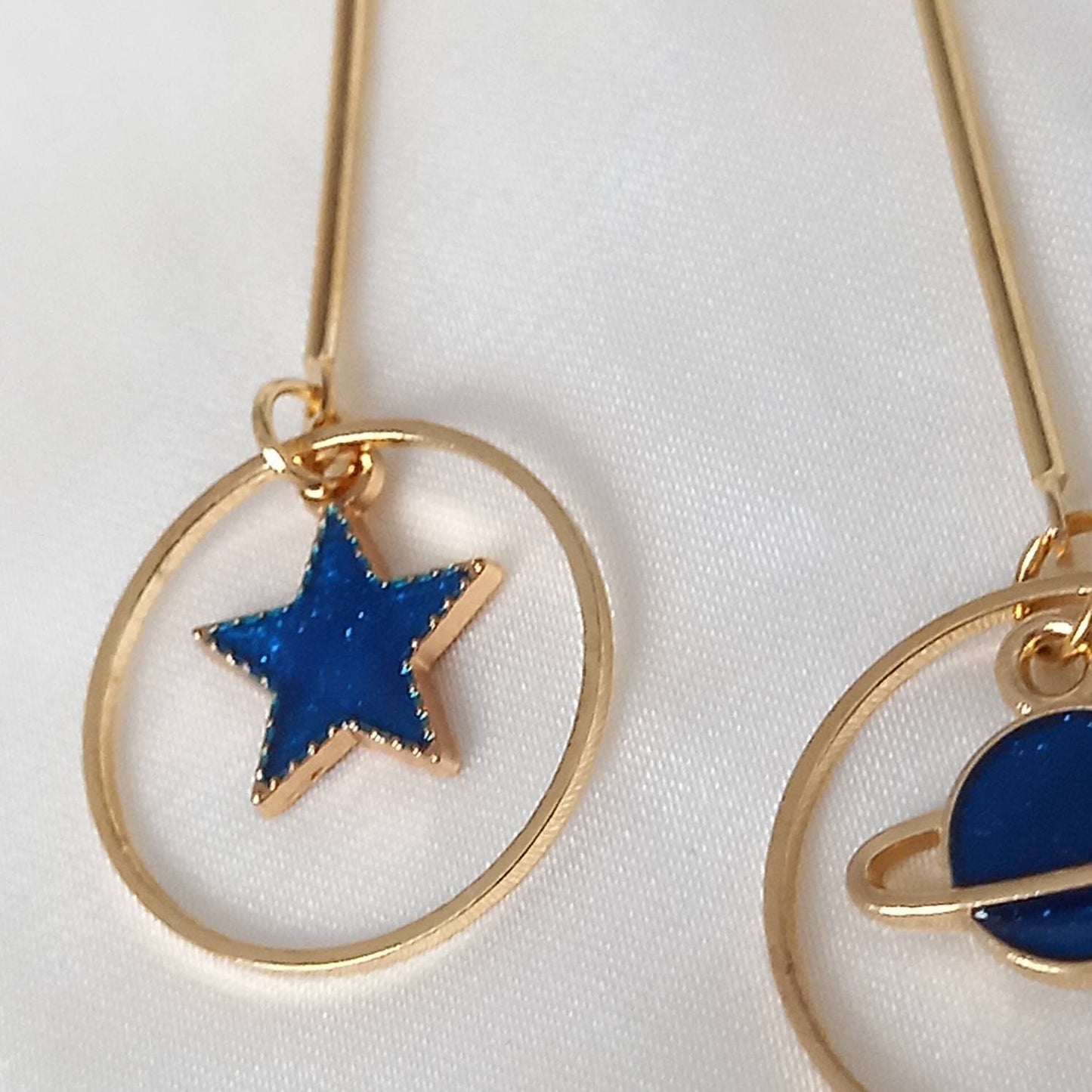Space Drop Hoop Earrings -Star Earrings, Space Earrings, Space Jewellery, Unique Earrings,Space Lover Gift,Earrings In The UK,Astrology Gift