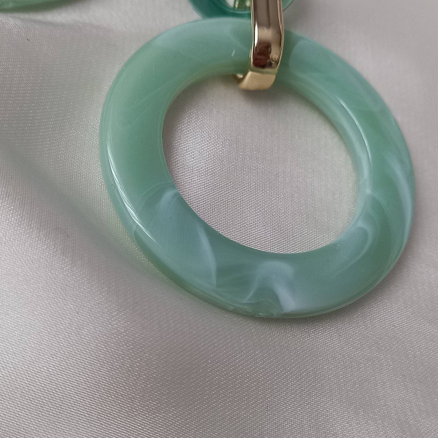 Green and Gold Hoop Drop Earrings -  Hanging Jewellery, Accessories, Green Jewellery, Gold Earrings, Green Hoop Earrings,Large Hoop Earrings