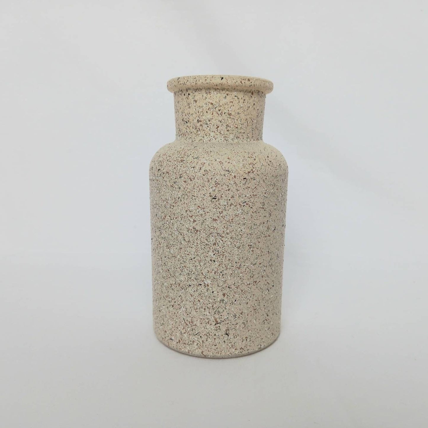 Speckled Cream Painted Glass Vase - Speckled Vase, Cream Vase, Flower Arranging, Decorative Vase, Neutral Homeware, Flowers, Home Decor