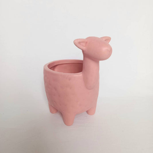 Baby Pink Llama Plant Pot - Animal Plant Pot, Llama Decor, Novelty Decor ,Funky Decor, Pink Home Decor, Pink Plant Decor, Funny Plant Pot