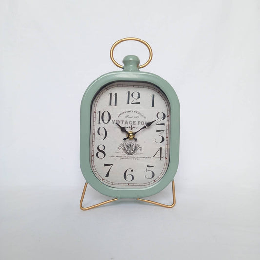Blue and Gold Rustic Vintage Style Clock - Rustic Design, Vintage Design Clock, Housewarming gift,Baby Blue Clock,Bedroom Decor Ideas,Unique