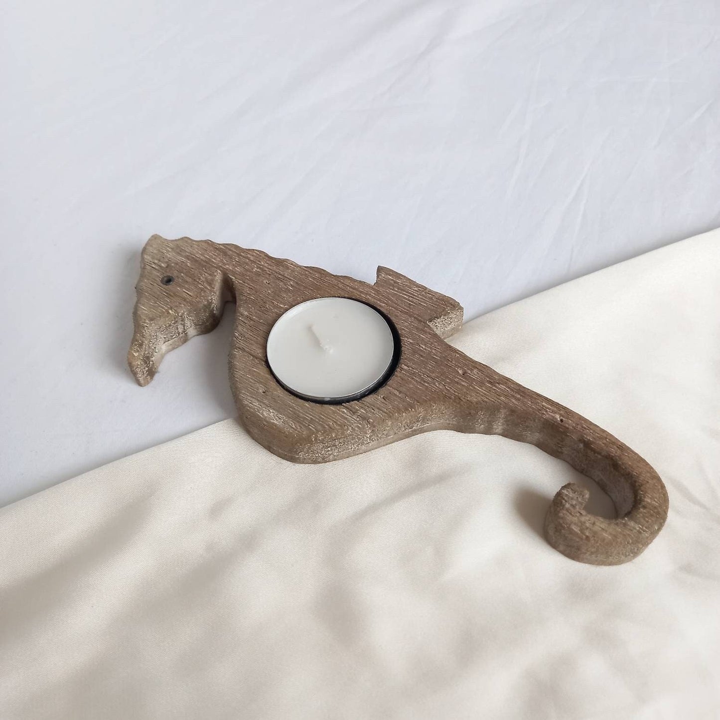 Wooden Seahorse Tealight Holder - Decorative Tealight Holder, Rustic Decor, Art Deco Style, Homeware Gift, Candle Holder, Costal Decor,Ocean