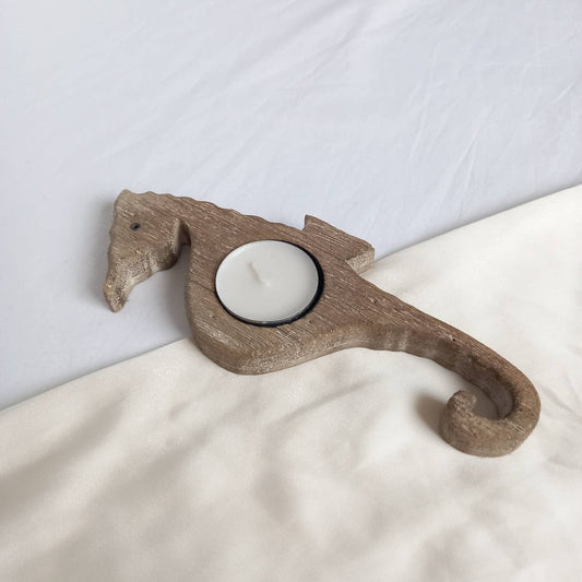 Wooden Seahorse Tealight Holder - Decorative Tealight Holder, Rustic Decor, Art Deco Style, Homeware Gift, Candle Holder, Costal Decor,Ocean