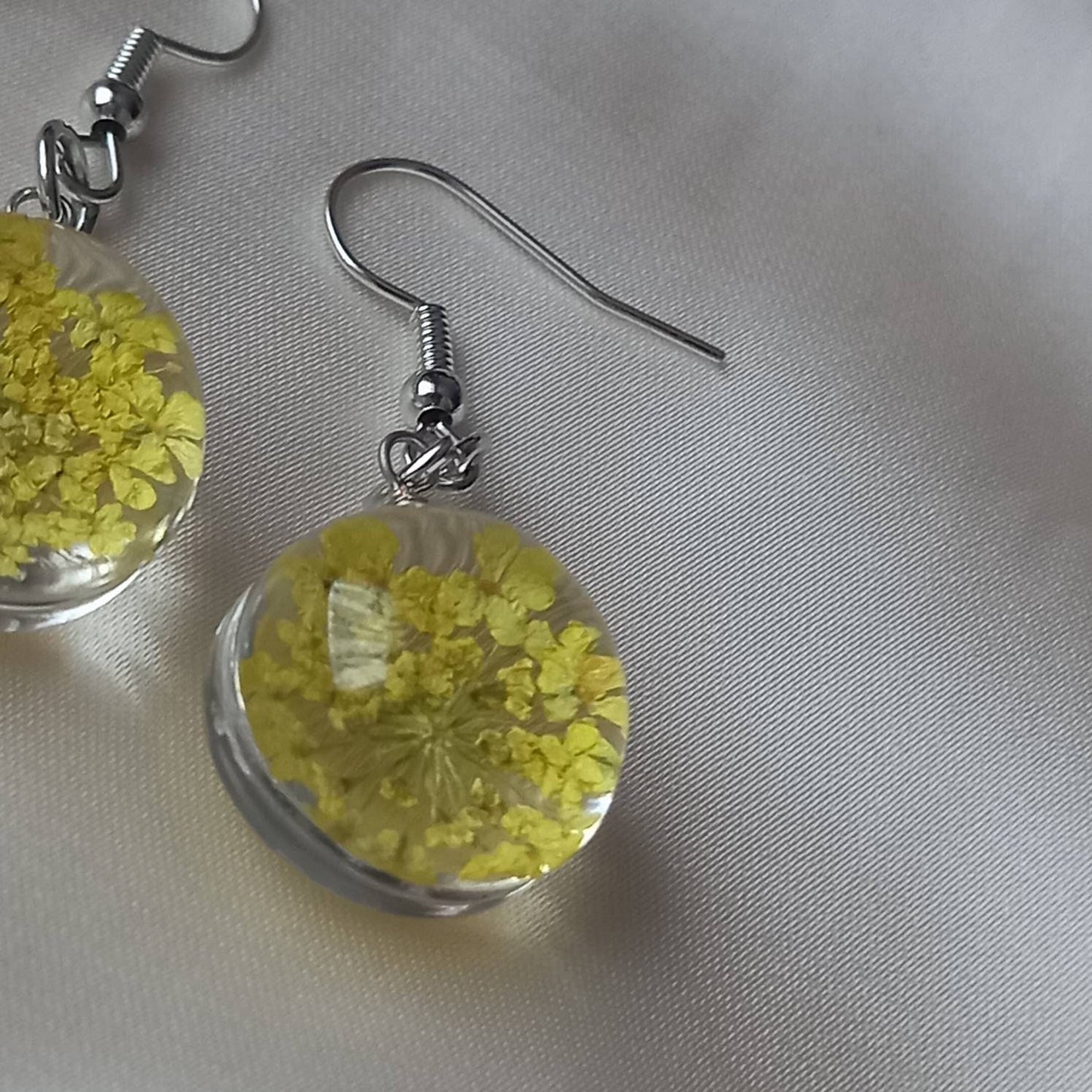 Flower Drop Earrings - Hanging Jewellery, Accessories, Flower Earrings, Flower Jewlellery, Yellow Flower Earrings, Statement Earrings