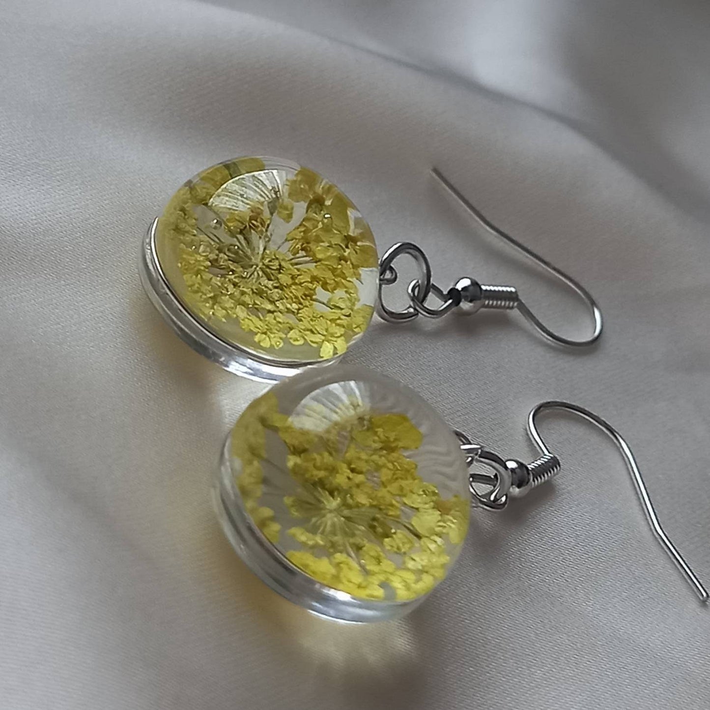 Flower Drop Earrings - Hanging Jewellery, Accessories, Flower Earrings, Flower Jewlellery, Yellow Flower Earrings, Statement Earrings