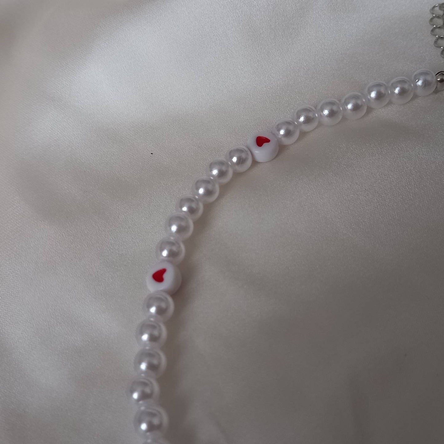 Love Heart Faux Pearl Necklace - Pearl Jewellery, Accessories,Classic Necklace,Bead Necklace,Classy Necklace,Cute Necklace,Fashion Jewellery