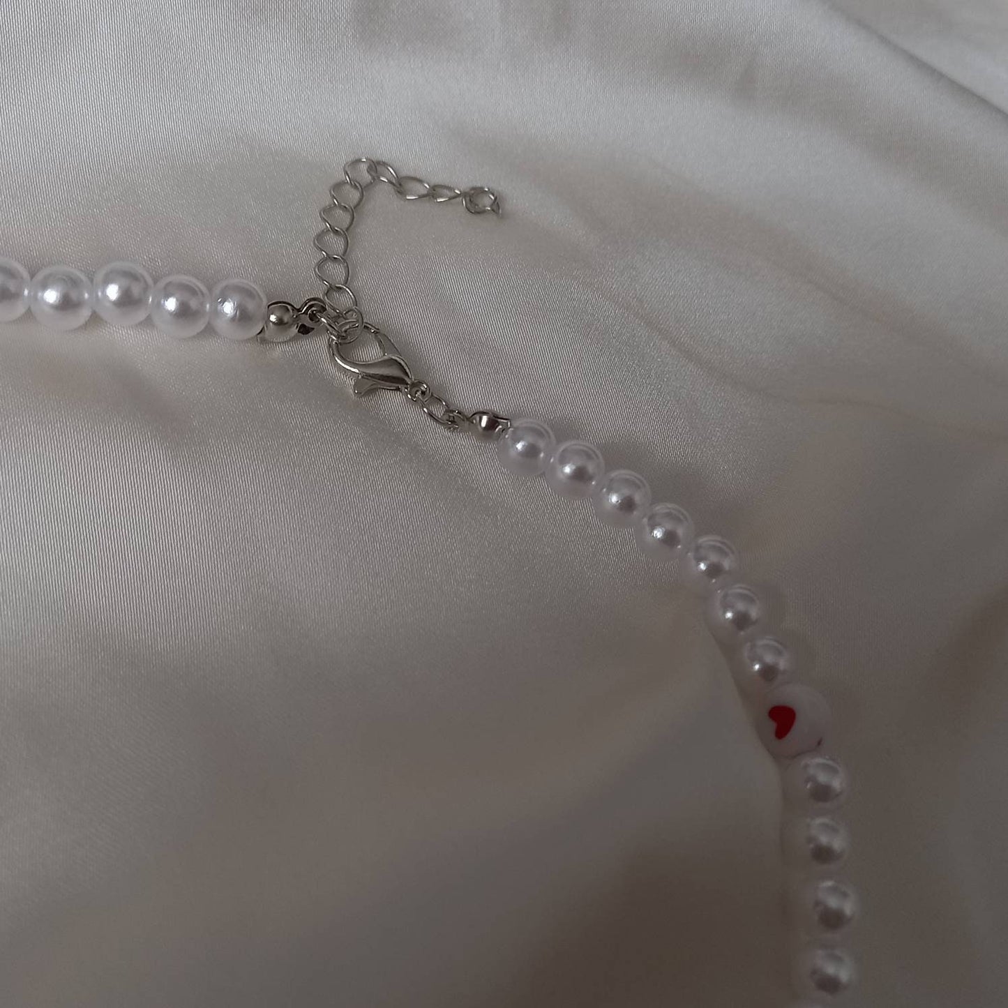 Love Heart Faux Pearl Necklace - Pearl Jewellery, Accessories,Classic Necklace,Bead Necklace,Classy Necklace,Cute Necklace,Fashion Jewellery