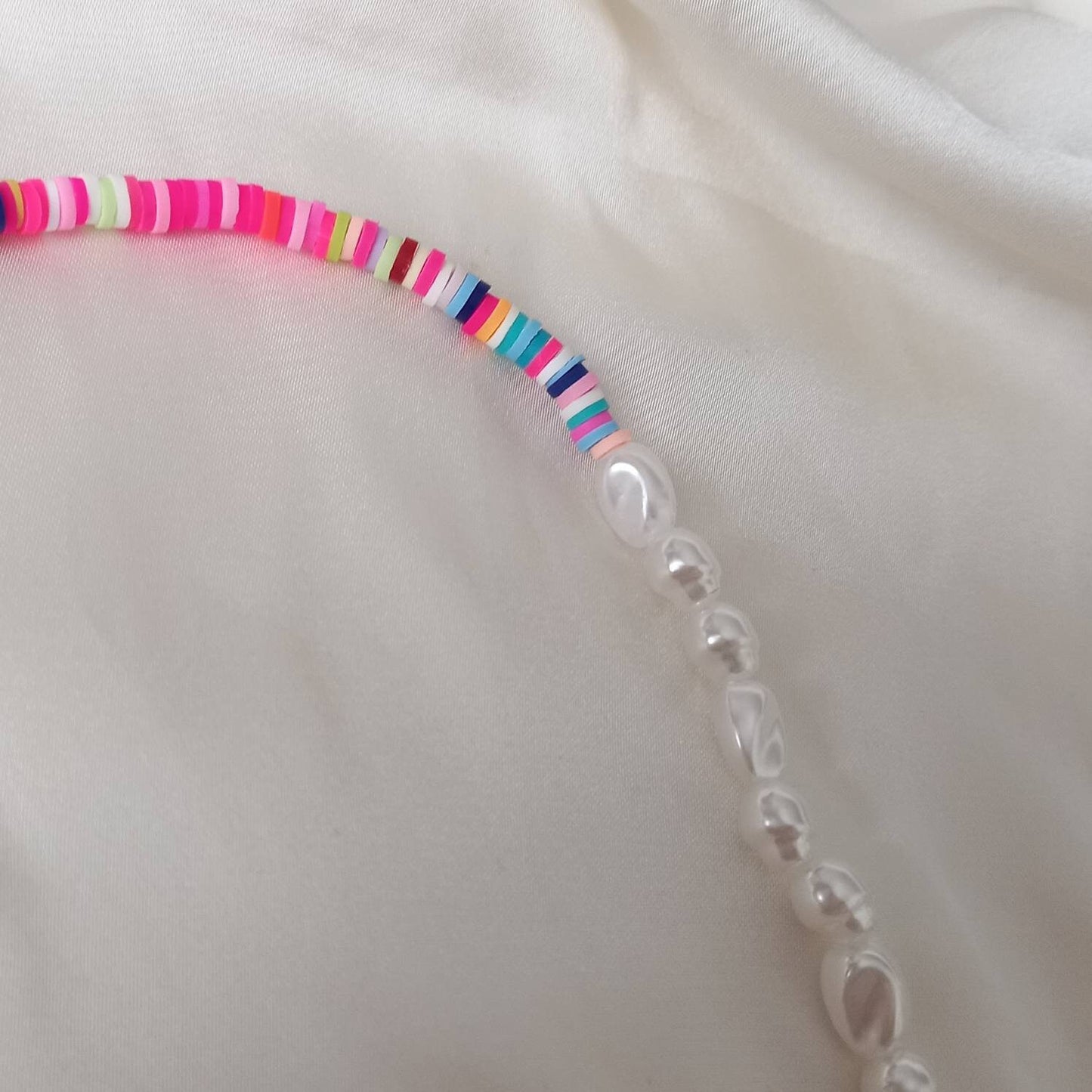 Faux Pearl Necklace - Pearl Jewellery, Accessories, Funky Necklace, Bead Necklace, Rainbow Necklace, Cute Necklace, Fashion Jewellery
