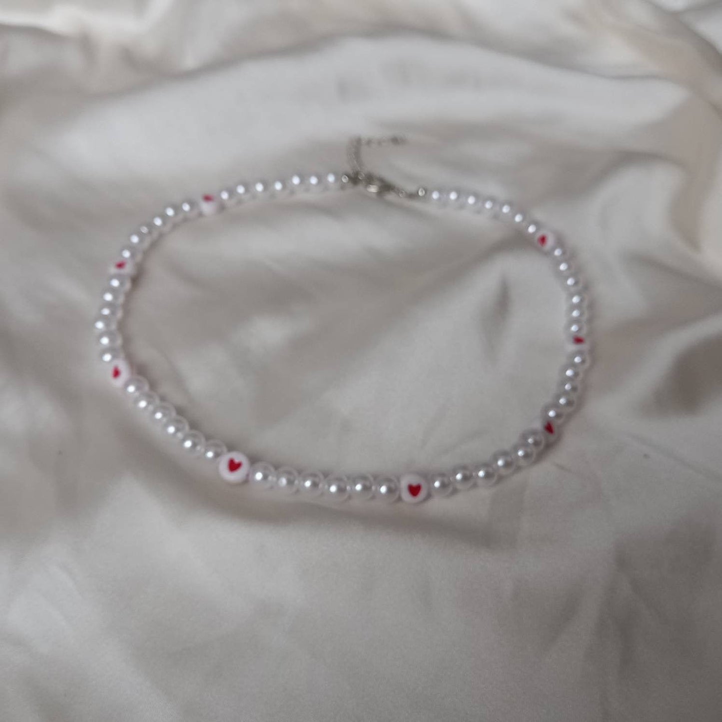 Love Heart Faux Pearl Necklace - Pearl Jewellery, Accessories,Classic Necklace,Bead Necklace,Classy Necklace,Cute Necklace,Fashion Jewellery