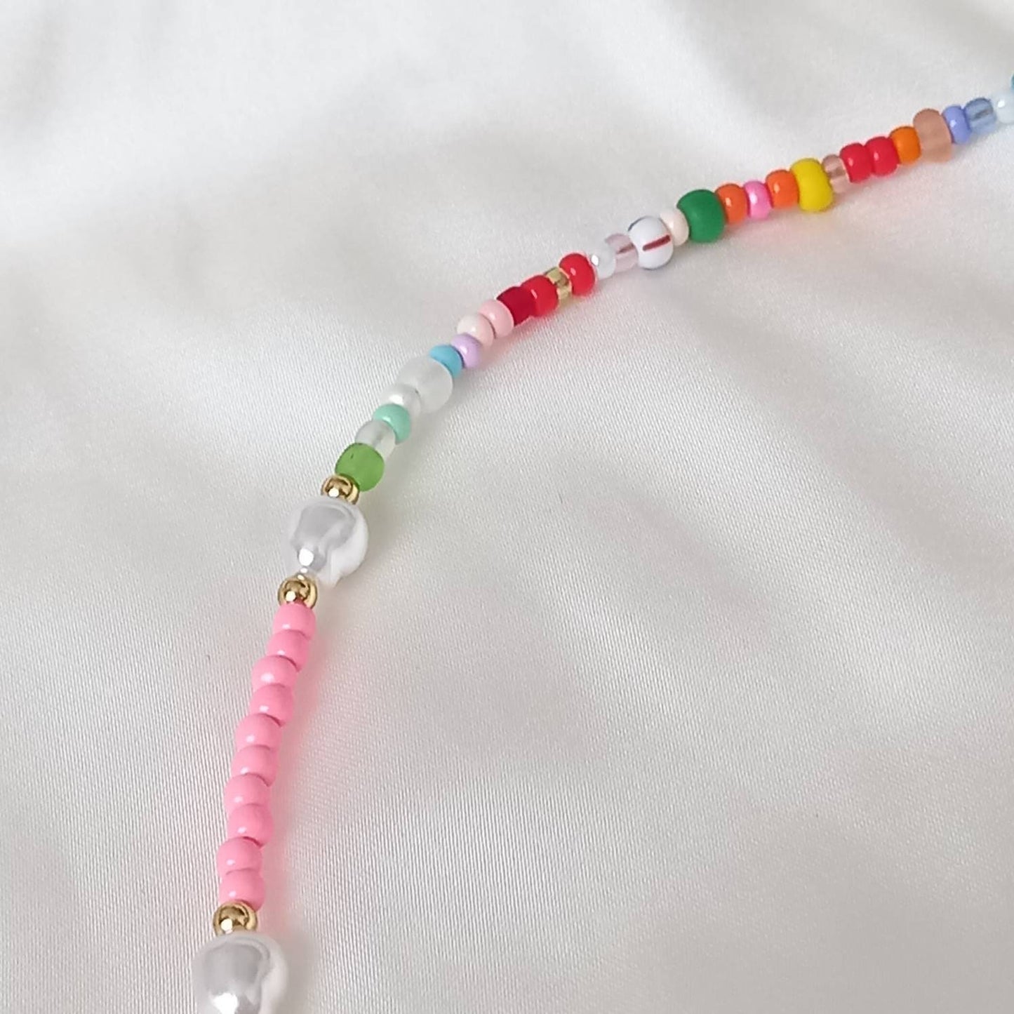 Faux Pearl & Bead Necklace - Pearl Jewellery, Accessories, Funky Necklace, Bead Necklace, Rainbow Necklace, Cute Necklace, Fashion Jewellery