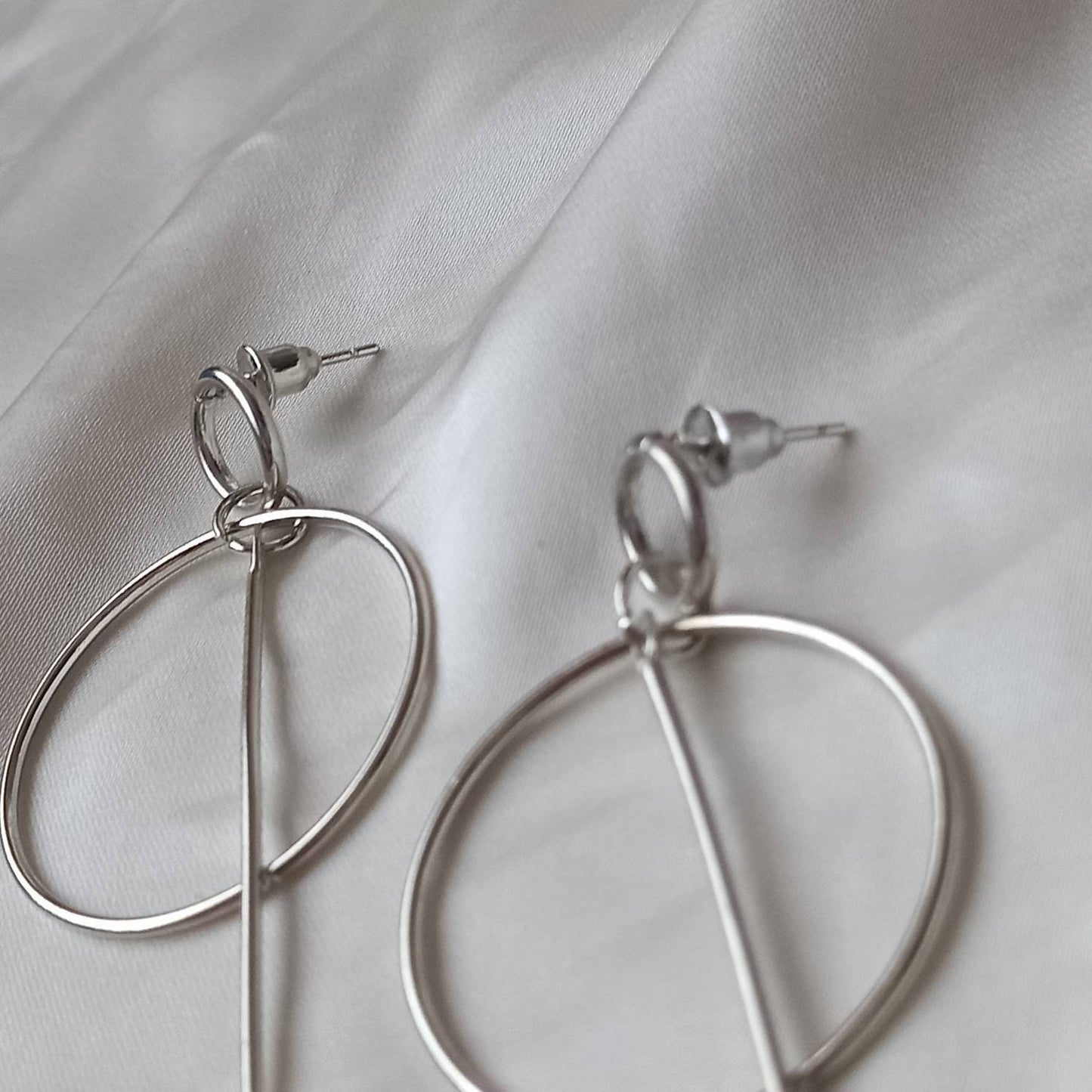 Silver Plated Drop Earrings -  Abstract Earrings, Unique Earrings, Hanging Jewellery, Silver Accessories, Silver Jewellery, Silver Earrings
