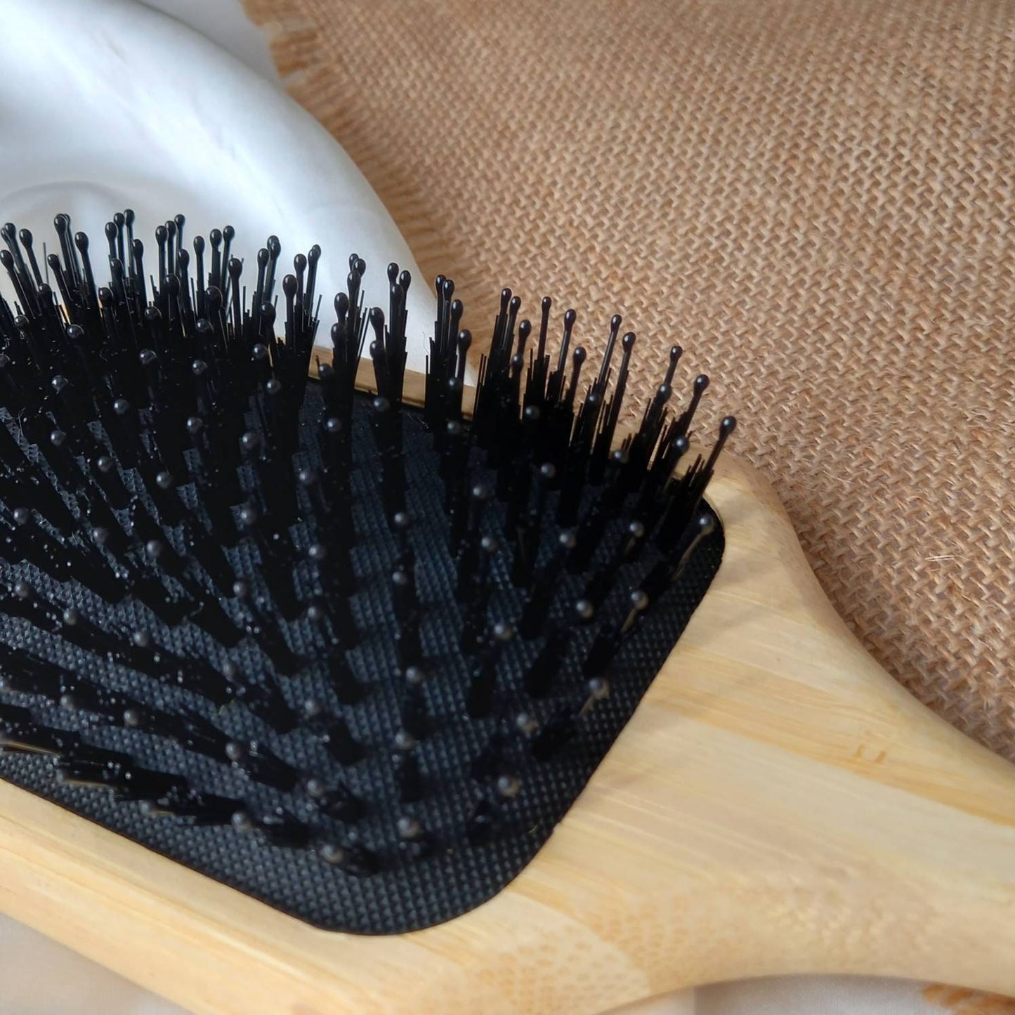 Sustainable Natural Wooden Bamboo Hair Brush - eco friendly, detangling brush, massage comb, healthy, growing hair, antistatic hair brush