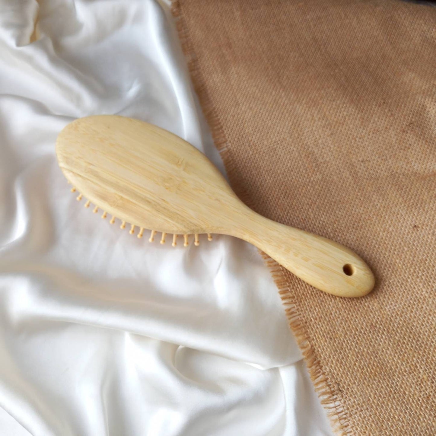 Sustainable Natural Wooden Bamboo Hair Brush - eco friendly, detangling brush, massage comb, healthy, growing hair, antistatic hair brush